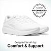 ABEO MXV Shift Womens Metatarsal Footbed Walking Shoes | Orthopedic Shoes for Women | Ball of Foot Pain Relief | Metatarsalgia Shoes Bright White, 10 Medium view 2