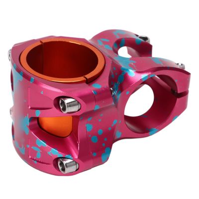 Aluminium Alloy Bike Stem, Mountain Bicycle Down Stem 31.8x35mm Handle Bar Handlebar Riser Accessory(Rose Red Blue)