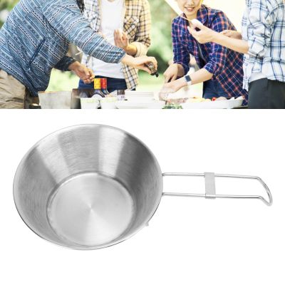 Restokki Stainless Steel Coffee Cups & Mugs, Camping Cup Wide Mouth Backpacking Mug with Foldable Handle for Camping Tableware Equipment