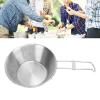 Restokki Stainless Steel Coffee Cups & Mugs, Camping Cup Wide Mouth Backpacking Mug with Foldable Handle for Camping Tableware Equipment view 1