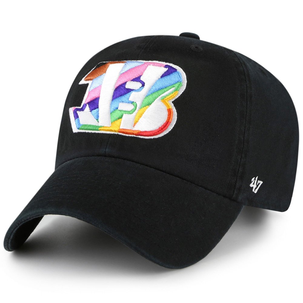 47 Men's Black Cincinnati Bengals Team Pride Clean Up Adjustable Hat