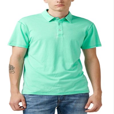 Buffalo David Bitton Mens Short-Sleeve Knit Polo Shirt, Medium, Cockatoo S23