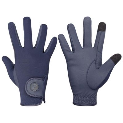 eGlove eQUEST GripPro X-LITE - Lightweight, Breathable, and Grippy - Comfort Mesh Back - Touchscreen Riding Gloves - 2022/23 (Blue - Plain Cuff, XX-Small)