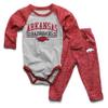 Wes and Willy Baby Sports Fan Arkansas Razorbacks One Piece and Pant Set 6M view 1