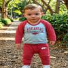 Wes and Willy Baby Sports Fan Arkansas Razorbacks One Piece and Pant Set 6M view 2