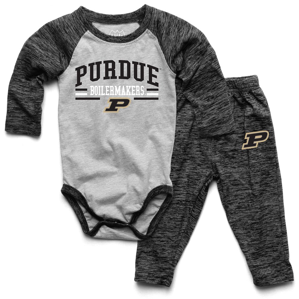 Wes and Willy Baby Sports Fan Purdue Boilermakers One Piece and Pant Set 18M