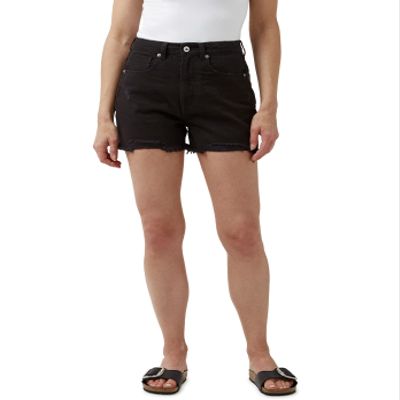 Buffalo David Bitton Women's Joanna Super High Rise Denim Shorts, Black, 34
