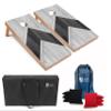 Tailgating Pros Lightweight Cornhole Boards - 4'x2' Modern Wooden Designs Cornhole Game w/Carrying Case & Set of 8 Corn Hole Bean Bags w/Tote view 1