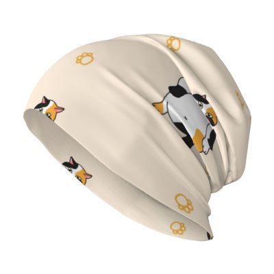 Funny Fat Calico Cat Beige Slouchy Beanie Chemo Hat Cancer Headwear Knitted Skull Cap Turban Hat Headgear Gifts for Women Men