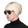 Funny Fat Calico Cat Beige Slouchy Beanie Chemo Hat Cancer Headwear Knitted Skull Cap Turban Hat Headgear Gifts for Women Men view 2