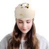 Funny Fat Calico Cat Beige Slouchy Beanie Chemo Hat Cancer Headwear Knitted Skull Cap Turban Hat Headgear Gifts for Women Men view 3