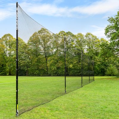 Stop That Ball Pro Socketed Ball Stop Net & Posts | Multi-Sport Removable Net Systems and 4 Netting Types (Soccer, 16ft x 40ft)
