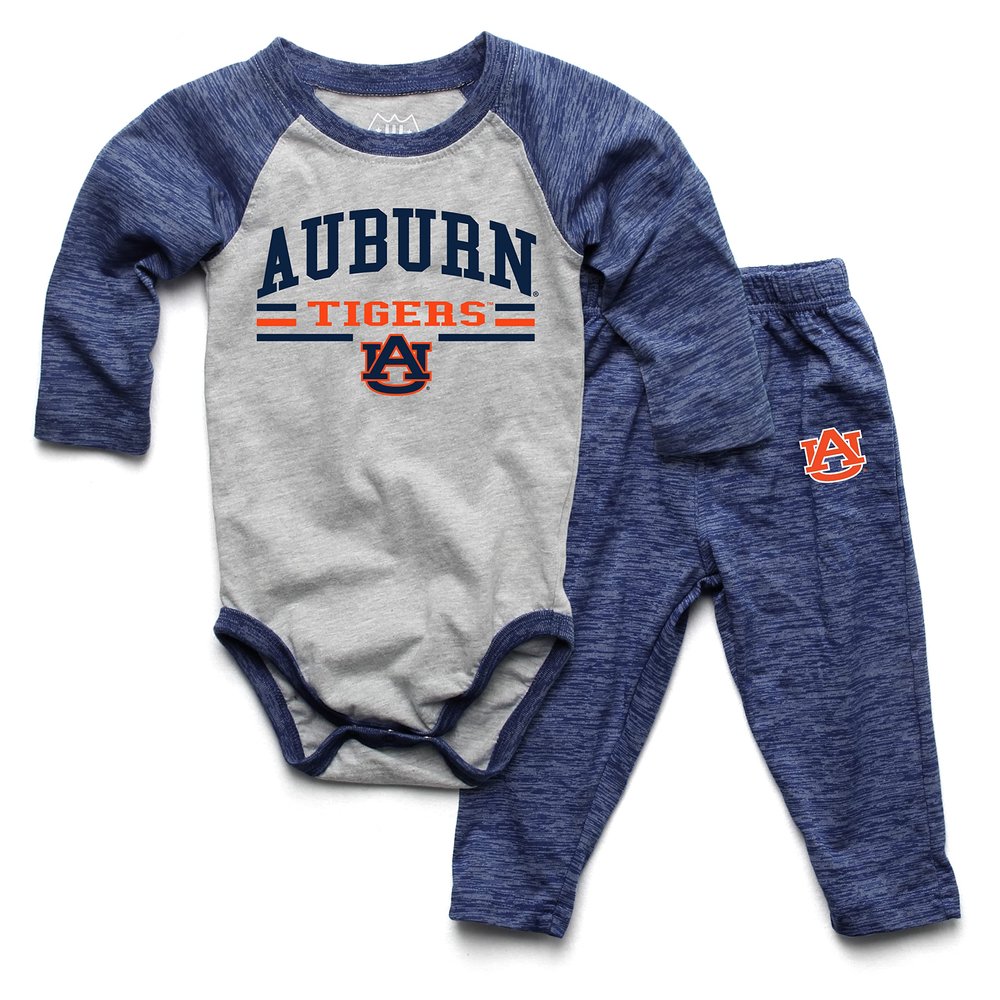 Wes and Willy Baby Sports Fan Auburn Tigers One Piece and Pant Set 24M
