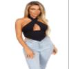 Downtown Dolls Women's Halter Corset Top (as1, alpha, l, regular, regular, Mocha) view 4