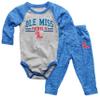 Wes and Willy Baby Sports Fan Ole Miss Rebels One Piece and Pant Set 6M view 1