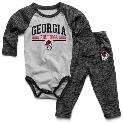 Wes and Willy Baby Sports Fan Georgia Bulldogs Black One Piece and Pant Set 24M