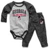 Wes and Willy Baby Sports Fan Georgia Bulldogs Black One Piece and Pant Set 18M view 1