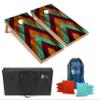 Tailgating Pros Lightweight Cornhole Boards - 4'x2' Modern Wooden Designs Cornhole Game w/Carrying Case & Set of 8 Corn Hole Bean Bags w/Tote view 1