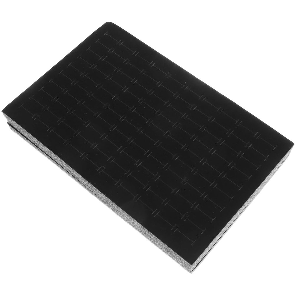COHEALI 3pcs Slots Pads Mats Black Sponge Selling with Trays Showcase Organizer Holders for Holder Insert Earring Jewelry Tray Rings Ring Display Storage Earrings Foam Necklace Pad