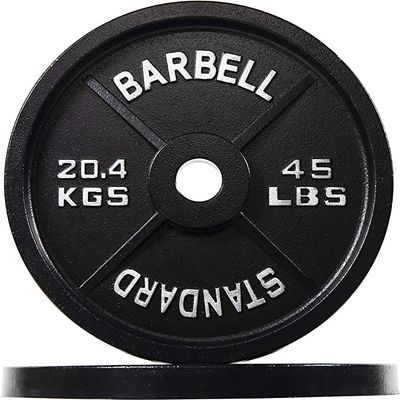 Barbell Cast Iron Plate Weight Plate Set for Strength Training, Weightlifting and Crossfit, 2-Inch, Standard.