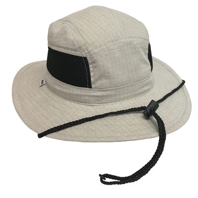 Broner Cotton Outdoor Sun Hat with Side Mesh Panels and Floatable Brim, Pebble, XL