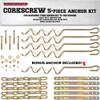 Sportspower MSC-5672 Deluxe Corkscrew 5-Piece Metal Ground Anchor Hardware Kit for Swing Sets and Trampoline - Gold view 1