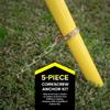 Sportspower MSC-5672 Deluxe Corkscrew 5-Piece Metal Ground Anchor Hardware Kit for Swing Sets and Trampoline - Gold view 3