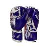 Spall Pro US MMA, Kickboxing, Muay Thai Boxing Leather Gloves for Men & Women - Born to Fight Blue - 6 OZ view 1