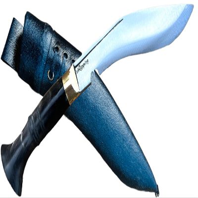 QT Kukri Knife Overall 11 IN Bilton Horn 5.25 IN Fixed Blade Full Tang Gurkha Kukri Khukuri Bone Handle & Leather Sheath | Hand-Hammered In Nepal