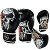 Spall Pro US MMA, Kickboxing, Muay Thai Boxing Leather Gloves for Men & Women - Born to Fight Black - 6 OZ view 1