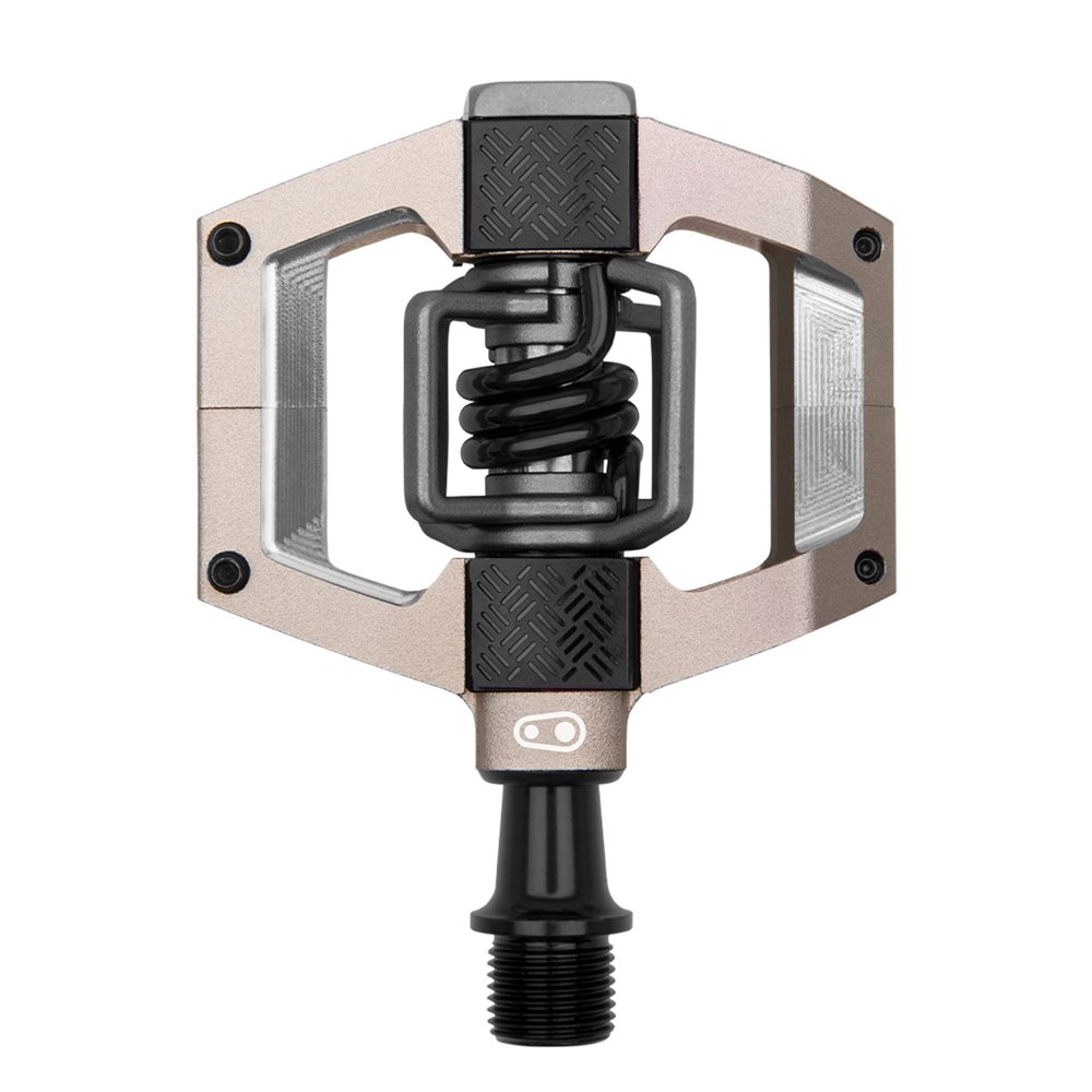 Crankbrothers Mallet Trail Mountain Bike Pedals - Champagne/Black Spring - MTB Enduro XC Trail Optimized Platform - Clip-in System Pair of Bicycle Mountain Bike Pedals (Cleats Included)