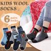 SeeyAN Kids Merino Wool Socks Boys Girls Hiking Boot Winter Thermal Warm Cozy Soft Toddler Thick Crew Socks 6 Pairs (6 Pairs Dinosaur C, 1-3 Years) view 3