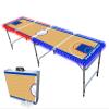 8-Foot Professional Beer Pong Table w/LED Lights - Philadelphia Basketball Court view 1