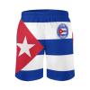 Cuban Flag Men's Summer Swim Trunks Quick Dry Surf Beach Trunks Swimsuit Shorts with Mesh Lining view 2