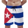 Cuban Flag Men's Summer Swim Trunks Quick Dry Surf Beach Trunks Swimsuit Shorts with Mesh Lining view 4
