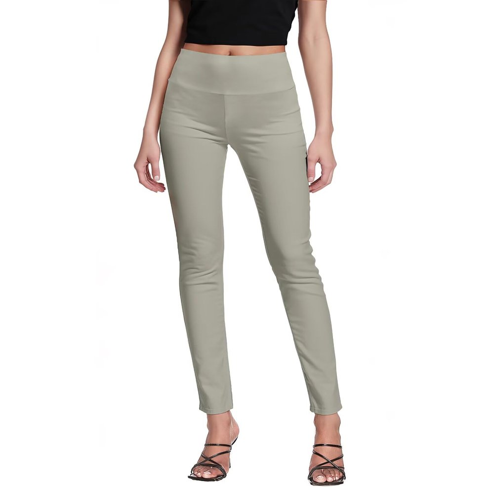 Hybrid & Company Super Comfy Stretch with Full Elastic Waist Pull On Millennium Twill Pant KP44972 Stone S Short