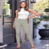 Hybrid & Company Super Comfy Stretch with Full Elastic Waist Pull On Millennium Twill Pant KP44972 Stone S Short view 3