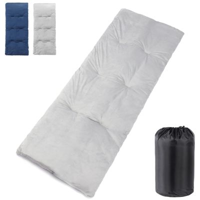 Sleeping Cot Pads with Elastic Straps Portable for Outdoor & Hiking, Cotton Soft Extra Thick Camping Cot Pad,Waterproof - Grey & Blue