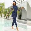 Muslim Swimsuits for Women with Hijab Modest Islamic Arabic Swimwear Burkini Full Coverage Long Sleeve Bathing Suit Women's Swimwear Bodysuits Top Pant Skirts Rashguard Sets Navy Blue Yellow XL view 2