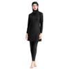 ODIZLI Women Modest Muslim Swimsuits Islamic Arabic Swimwear Burkini Tankini Sets Womens Long Sleeve Top Pants with Hijab Swim Cap Wetsuit 3 Piece Rashguard Surfing Beachwear Bathing Suits Black S view 1