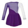 JEATHA Kids Girls Figure Ice Skating Dress Leotard Gymnastics Long Sleeve Color Block Mesh Rhinestones Dance Costume Purple E 8 Years view 2
