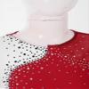 JEATHA Kids Girls Figure Ice Skating Dress Leotard Gymnastics Long Sleeve Color Block Mesh Rhinestones Dance Costume Burgundy E 8 Years view 4