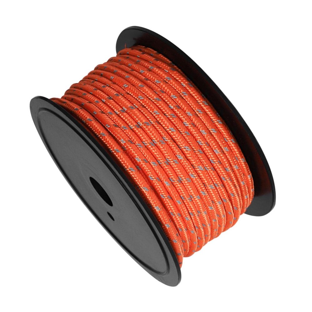 B Baosity Camping 30M 6mm Reflective Tent Rope Guylines, Multifunction Clothesline Canopy Guy Line Easy to Identify at Night for Outdoor Travel Cord, Orange