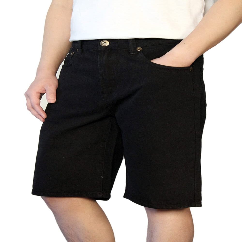 AIRNINE Men's Regular Fit Denim Shorts (30 to 50) (Jet Black_998S, 48)