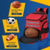 TRAILKICKER Basketball Bag Backpack with Ball Holder Multi-Sport Backpack for Soccer Volleyball Football Baseball Helmet (TK2-Red, Large) view 3