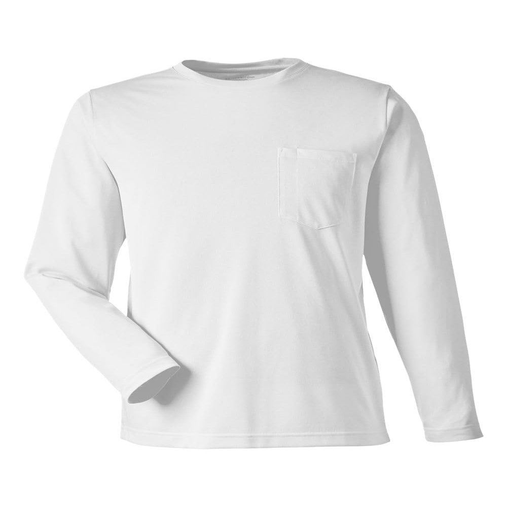 Harriton Unisex Charge Snag and Soil Protect Long-Sleeve T-Shirt White