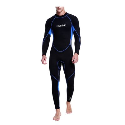 Jueshanzj Warm Thick Swimsuit Diving Suit Zipper Surfing 3mm Wetsuit one-Piece Couple Models Long-Sleeved Long Pants Blue 3mm XS