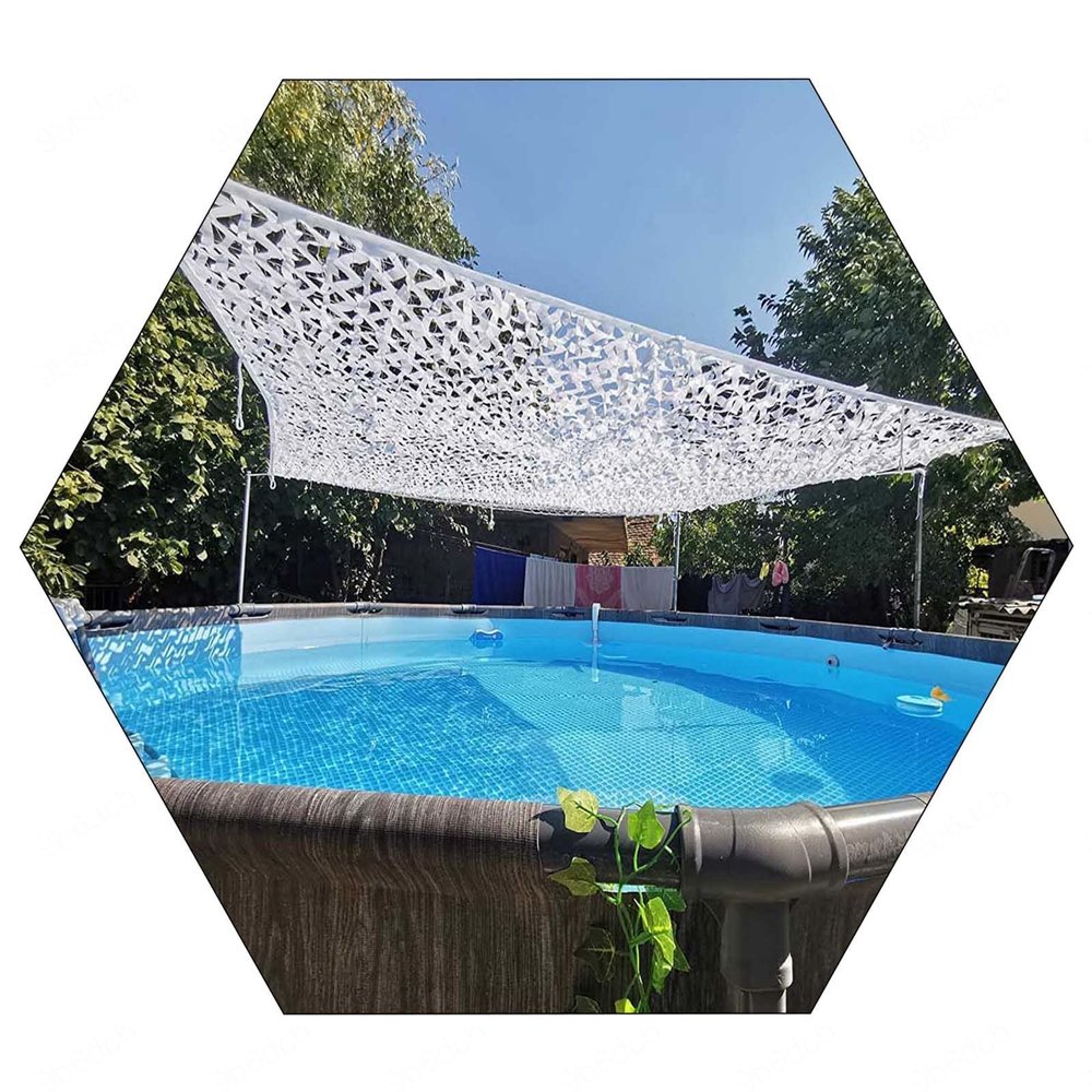 Xrdbfd Camo Net Sunscreen, White Camouflage Shade Netting, for Military Decoration, Outdoor Hunting, Camping, 1.5x2/3x4/5x6m Reinforced Camouflage Net,White-2x6m(6.6 * 19.7ft)