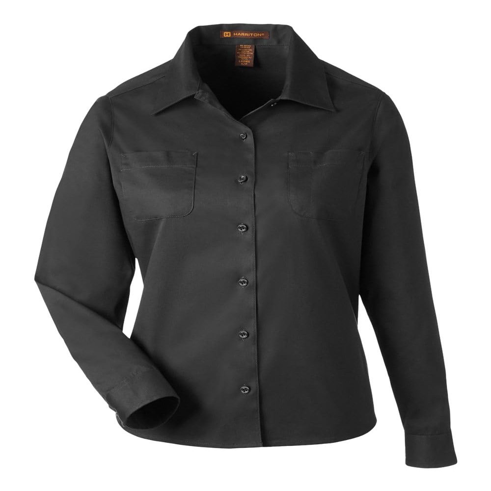 Harriton Ladies' Advantage IL Long-Sleeve Workshirt Dark Charcoal