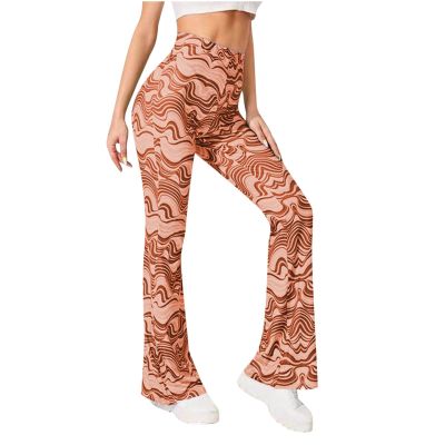 tuduoms Women's Bootcut Yoga Pants Workout High Waist Flare Yoga Leggings Sunflower Print Wide Leg Pants Lounge Bell Bottom Dress Pants Tummy Control Leggings